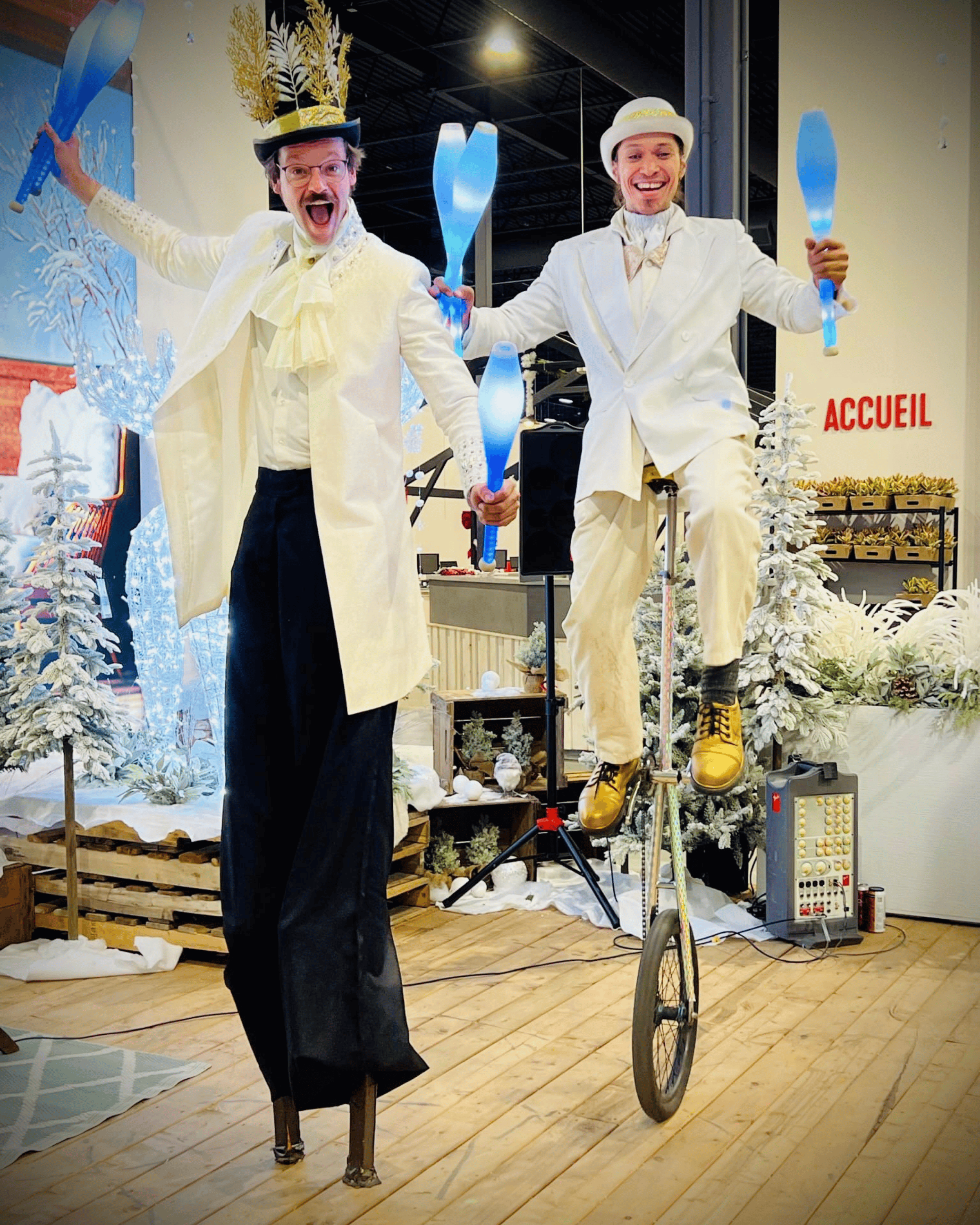 Échassiers lutins de Noël.